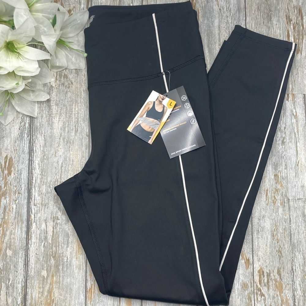 Women's Active Sports Piped Bra Tank Top & Leggings 2-Piece Size L - Picture 4 of 14